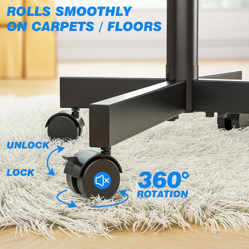 Rfiver Mobile TV Stand for 23-60 Inch LCD LED Flat/Curved