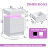 LIKIMIO Modern Nightstand with LED Lights & USB Charging,End Table