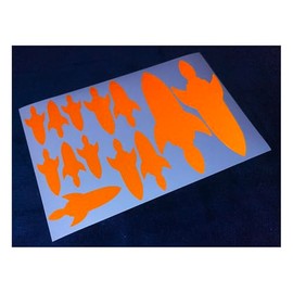Veloviz Reflective Rocket (Assorted) Orange Die-Cut Vinyl Cargo Bike Stickers Decals