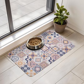 Dog Food Mat for Floors Waterproof Quick Dry Pet Placemat Cat Feeding Bowls Mats for Food and Water, Eco-Friendly Dog Accessories Diatomite Pets Supplies 12" X 20"