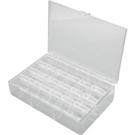 ZJchao Caja Organizadora de Joyas Portátil, Organizador de Aretes de Acrílico Transparente, 30 Rejillas, Caja de Almacenamiento Apilable y Portátil para Aretes, L