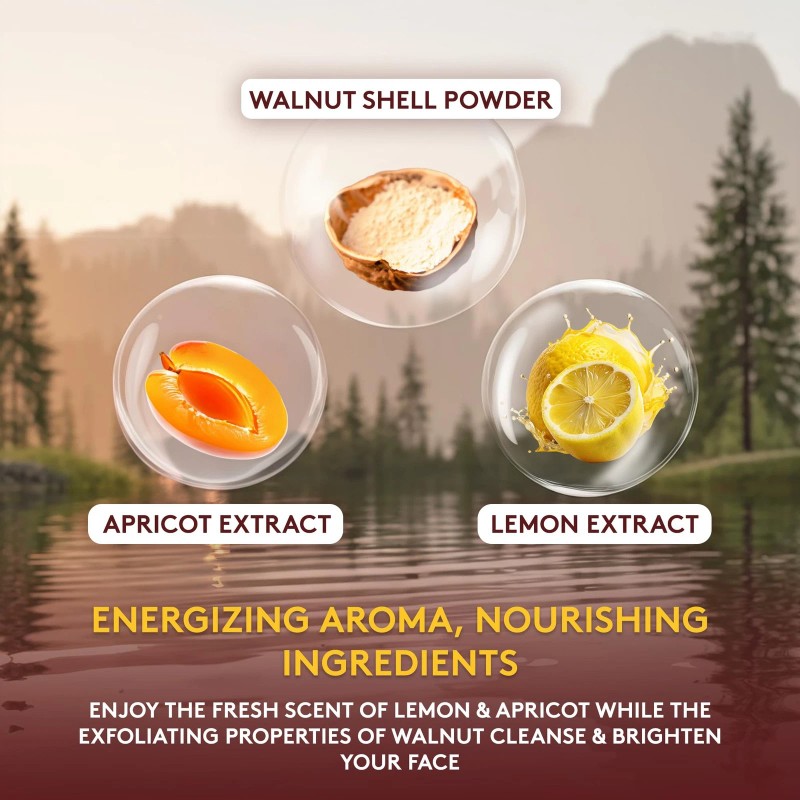 OKAY Apricot Facial Scrub Exfoliating Cleanser with Walnut Shell 6