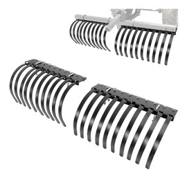 Wutist ATV/UTV Landscape Rake Implement for Removal of Rock, Grass Clumps and Debris Prep for Seeding, Cultivate, Maintain Land Heavy Duty Rock Rake Manual Implement Lift Powder Coated Steel