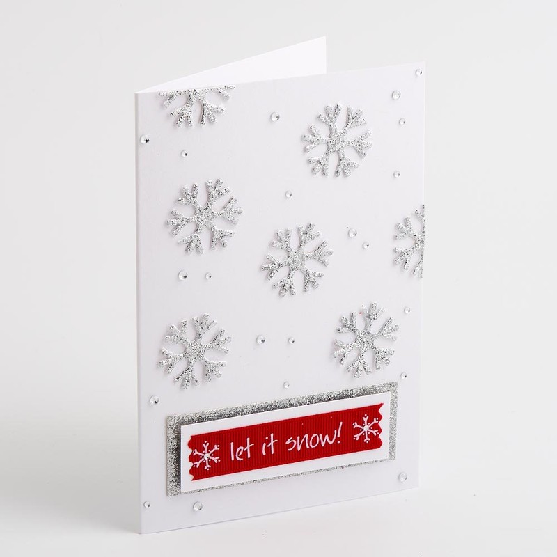 Italian Options Christmas Glitter Snowflakes Iridescent Silver Festive Card Making