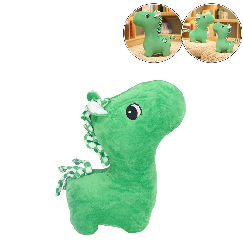 Plush Green Horse Toy Portable Mini Soft Comfortable Cute Fun
