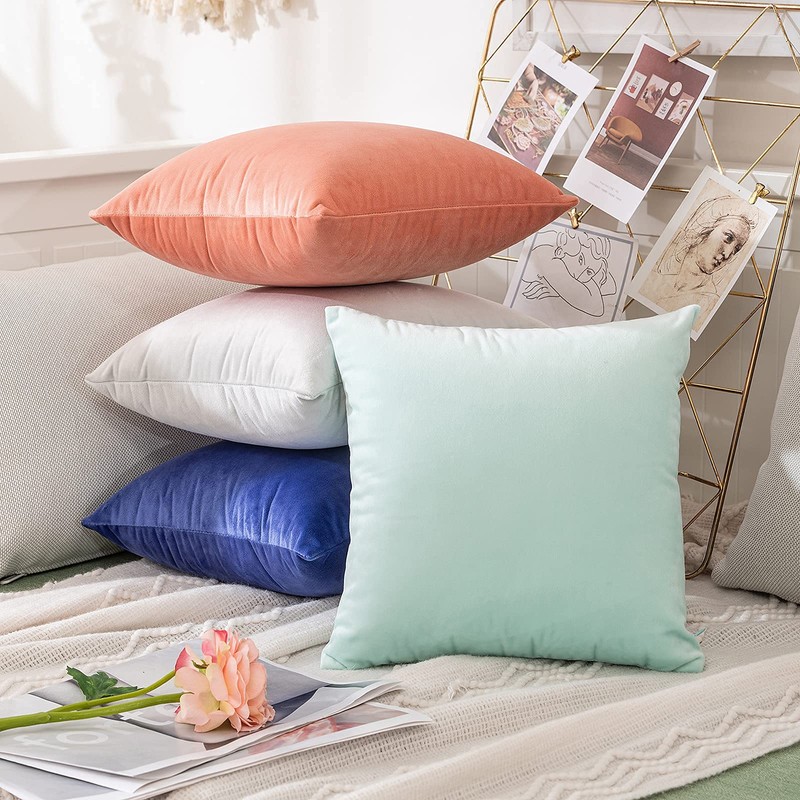 MIULEE Set of 2 Velvet Cushion Covers, Cushion Case, Decorative
