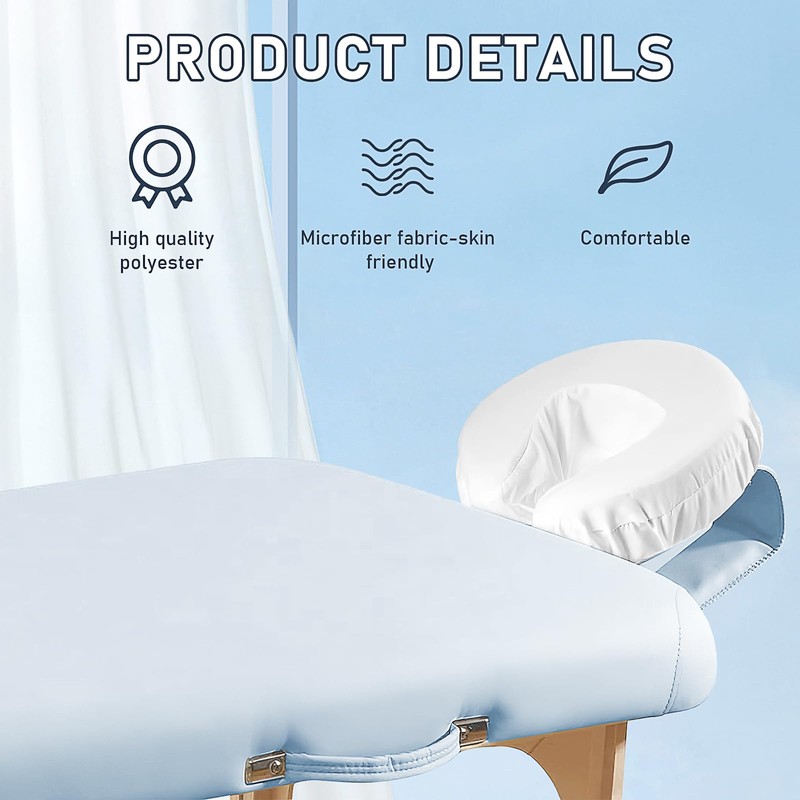24 Pcs Face Cradle Covers for Massage Table Microfiber Soft