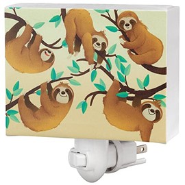 Fox Valley Traders Sloths Children's Night Light, MDF Plastic - Measures 5 1/4" Long x 3 7/8" Wide x 1 3/4" High