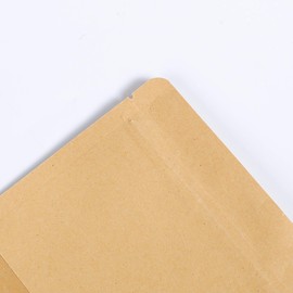 Clear Window & Brown Non-Laminated Kraft Paper Zipper Seal Heat Sealable Packaging Bags for Small Business, Bulk, Food Storing, Beauty Sample Kit, Freeze Dried Candies (100, 5.91 inch x 6.30 inch)