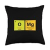 Funny Chemistry Periodic Table OMG Design Nerd Education Throw Pillow