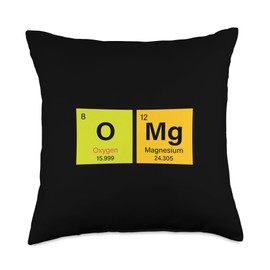 Funny Chemistry Periodic Table OMG Design Nerd Education Throw Pillow