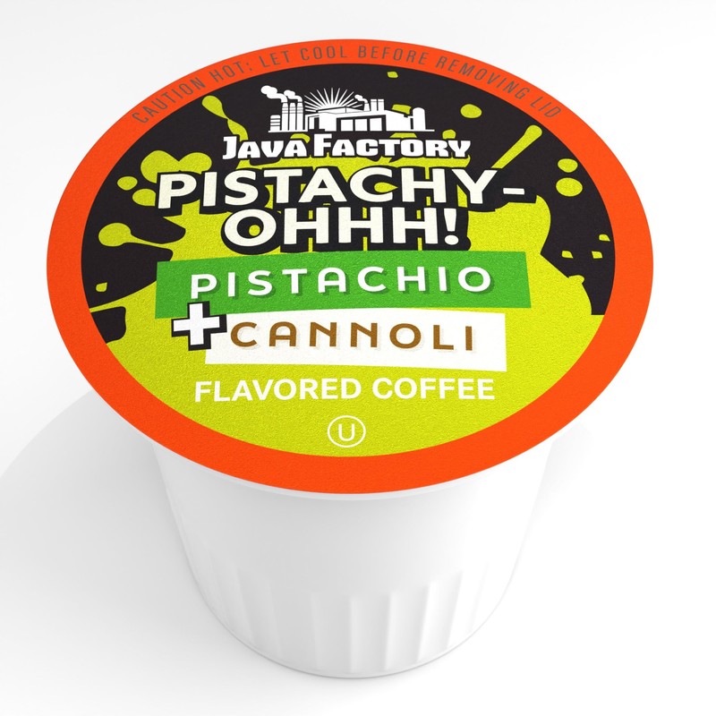 Java Factory Flavored Coffee Pods, Pistachy OHHH, Compatible with K