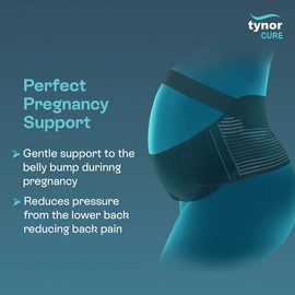 TYNOR Maternity Belly Band for Pregnant Women, Lightweight Pregnancy Back Support Belly Bands for Abdomen, Pelvic, Waist Abdominal Binder Back Brace Adjustable Maternity Belt (Black, Large)