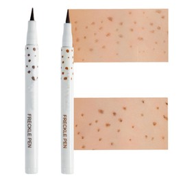 ONarisae 2 Pcs Freckle Pen Face Concealer Point Out Natural Waterproof Longlasting Fake Freckles Light Brown & Natural Coffee