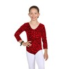 Hamishkane Kids Girls Long Sleeve Crew Neck Leopard Print Gymnastics