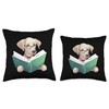 Labrador Reading Book Throw Pillow