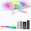 BYKISTOK 52" RGB Ceiling Fan with Light and Remote/App -