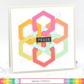 Waffle Flower Nesting Hexagon Frames Die - The Nesting Hexagon Frames Die Set is a Must-Have for Your Crafty Toolbox! This Collection of Dies cuts Solid Hexagon Frames in 5 Sizes!