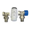 Anapont Valve Set Radiator Connection with Thermostat for Radiators, Bathroom Radiators Angle and Passage, Connection Set, Valve Fittings (Valve Set, 90° White)