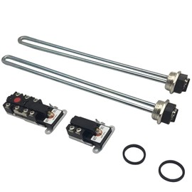 Electric Water Heater Tune-Up Kit, Includes Two 4500W 240V Water Heater Elements, Upper Thermostat, Lower Thermostat, Two Elements Gaskets