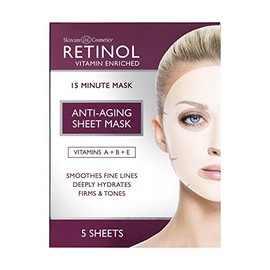 Retinol Anti-Aging Sheet Mask – Hydrating Vitamin-Enriched 15 Minute Treatment With Collagen Firms Face – Exfoliates for Improvement In Tone & Minimizes Fine Lines & Wrinkles For Noticeable Difference