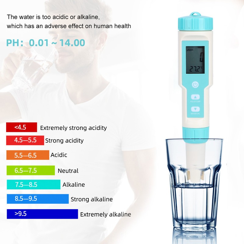 Waterproof Electronic Salinity PH TDS EC ORP Tester Hydrometer Water