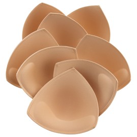 KSang KSang Bra Pads Inserts 4 Pairs Sewn Edges Breast Padding for Sports Bras Swimsuits Bikini A, B, C, D Cup Available, Beige, B