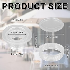 Parasol Umbrella Hole Ring Plug, Patio Table Umbrella Hole Insert with Lid Parasol Ring Plug for Outdoor Patio Camping Pool Yard Garden Beach Accessories Attachment for Chair(Black)