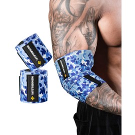 MANUEKLEAR Bench Press Elbow Sleeve Weightlifting for Men and Women, 40" Nylon Elbow Wraps for Weightlifting and Powerlifting