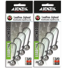 Set Lead-Free Jig Heads, 2 Packs Jenzi Leadfree Jig Heads, Jig Heads, 8 Pieces, Hook Size 3/0, 7 Grams Environmentally Friendly