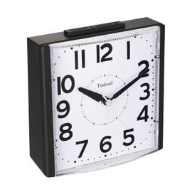Tinload Analog Seniorenwecker mit Nachtlicht, 4.7 Zoll großes Zifferblatt, Tischuhr mit Schlummerfunktion, laut, ansteigendem 3-stufigem Glockenton, Batteriebetrieben