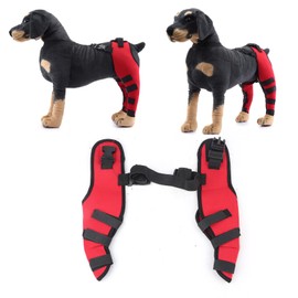 Dog Knee Brace, Leg Brace Ligament Injury Joint Pain and Muscle Sore Adjustable Rear Support for Knee Cap Dislocation Pet Knee Brace Recommended for Dog (M/Red)