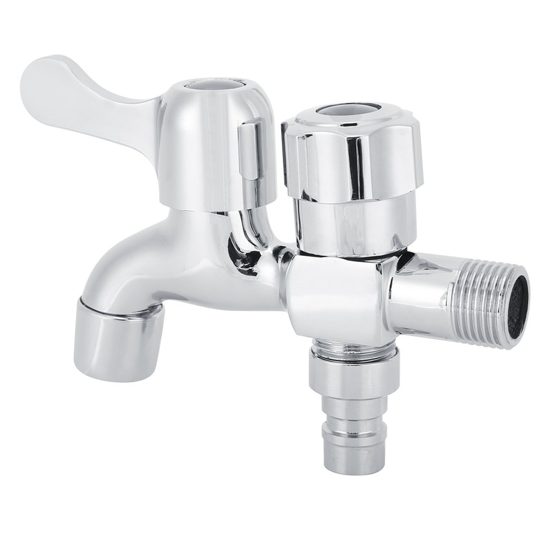 G1/2in Copper Electroplating Washing Machine Faucet Dual Use Water Tap