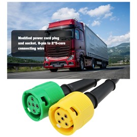 VGOL 1Pc Trailer Cable 8 Pin to 2x5 Pin Plugs 3.5m Lamp Set Dedicated Line 5x0.5 Copper Wire For Trailer Truck Modified Power Cord Plug Socket