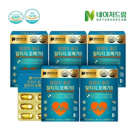 Nature Dream Alti-G Omega 3, Good for Blood Circulation, 1050mg x 30 Capsules, 5 Boxes / 네이처드림 혈행에 좋은 알티지 오메가3 1050mg x 30캡슐 5박스