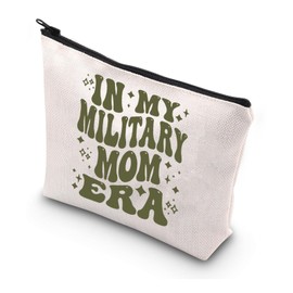 WSNANG In My Military Mom Era Makeup Bag Military Mother Cosmetic Bag Funny Military Mom Gift Military Deployment Gift (Military Mom bag)