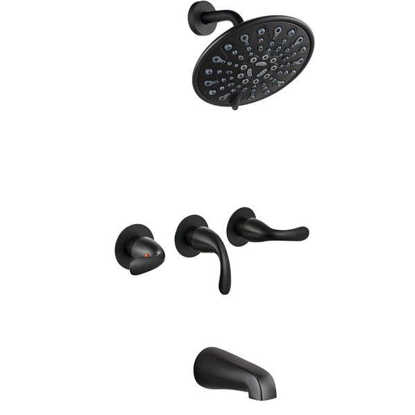 gotonovo gotonovo 3 Handle Tub Shower Faucet Set, Bathtub Shower