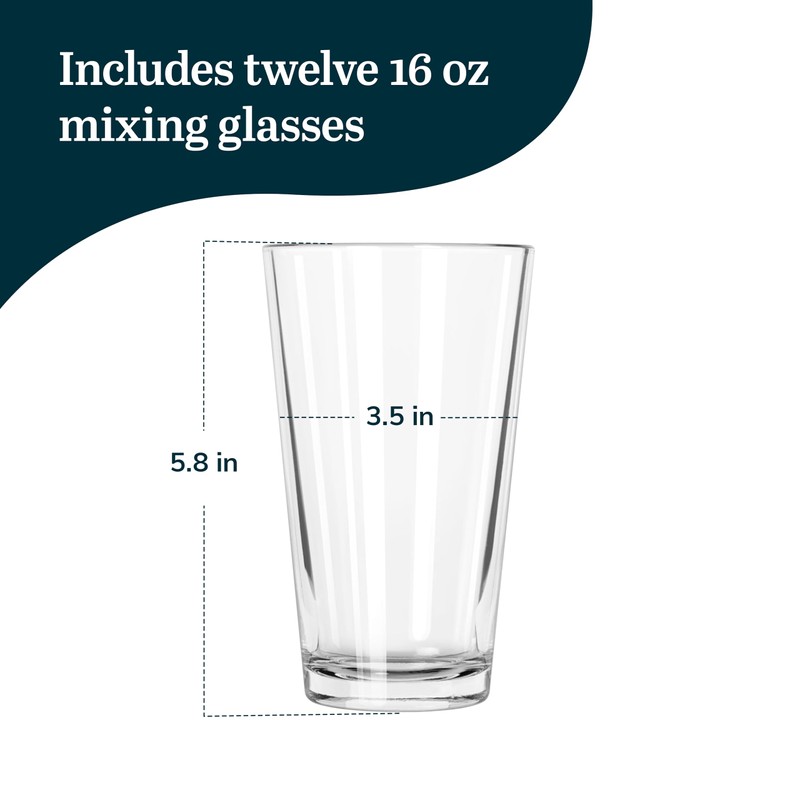 Libbey 1639HT Restaurant Basics DuraTuff 16 oz Pint Glasses Set