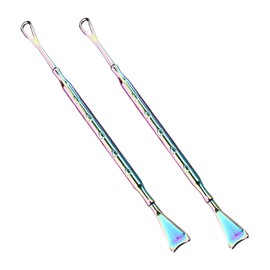Vaguelly 2Pcs Stainless Steel Pore Extractor Tool Blackhead Scraper for Deep Cleansing Skin Friendly Bubble Scratch Resistant Design Portable Beauty Tools for Skincare Routine
