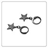 Fusamk Punk Stainless Steel Huggie Hinged Earrings Star Dangle Drop