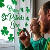 Glitter St. Patrick's Day Window Clings Greem Shamrock Double-Sided Irish