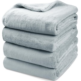 Onarway Dog Blanket Washable for Puppy: 4 Packs Dog Blankets 40”x28” - Fluffy Soft Small Throw for Cat Puppy Kitten Dogs - Fleece Pet Blankets for Bed Sofa Car and Indoor - Light Grey