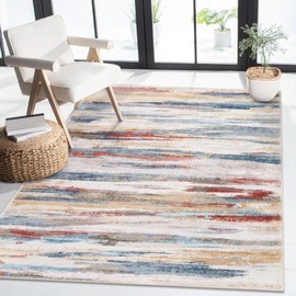 5x7 Washable Area Rugs - Non Slip 5x7 Colorful Abstract Rug for Living Room Soft Modern Striped Area Rug Low Pile Floor Carpet Accent Rug for Bedroom Dinning Room Office