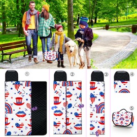 Extra Large Picnic Blanket Waterproof,80"x 80"Foldable Machine Washable Beach Blanket,Outdoor Blanket for 6-8 Adults,Suitable for Indoor Crawling,Park Beach,Camping,Hiking,Family Travel(Blue,Red)