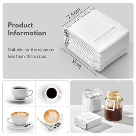 100PCS Portable Coffee Filter Paper Bag Hanging Ear Drip Coffee Bag, Proxima Direct Single Serve Disposable Drip Coffee Filter Bag Perfect for Travel, Camping, Home, Office