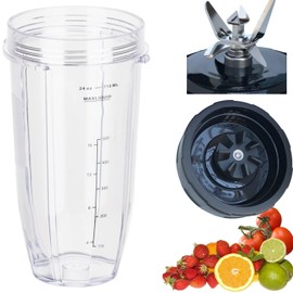 [ New Model] Replacement blender Blade and 24oz Cup Accessories, Only Compatible with Nutri Ninja SS150,SS151,SS300, SS350,SS351, CO351B, SS100, SS101, CO101B,SS400,SS401