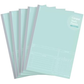 Kokuyo Campus Study Planner Notebook, Daily Ruled, Semi-B5, Mint Green, for 63 Days, Set of 5, Japan Import (NO-Y80MD-G)