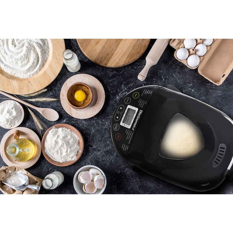 Elite Gourmet EBM8103B Programmable Bread Maker Machine 3 Loaf Sizes,
