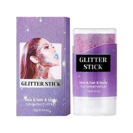 Clawrex Body Glitter Stick, Lila Mermaid Sequins Glitzerstifte, Purple Face Body Sparkling Chunky Glitzer Gesicht, Shimmer Body Glitter Gel für Haare Lippen Nails Makeup, Festival Rave Accessories