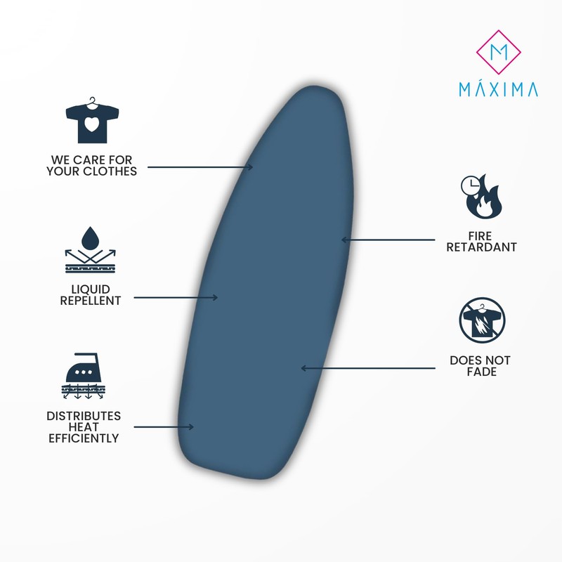 M Maxima, Ironing Board Cover and Pad, Fire-Resistant, Indestructible, Non-Fade